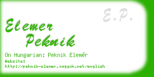 elemer peknik business card