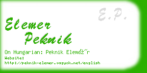 elemer peknik business card